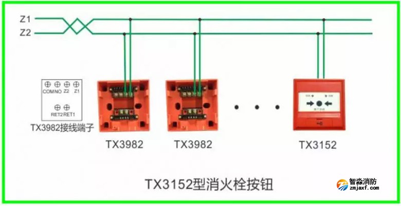 泰和安火災報警產品接線示意圖
