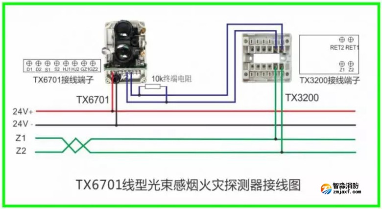 泰和安火災報警產品接線示意圖