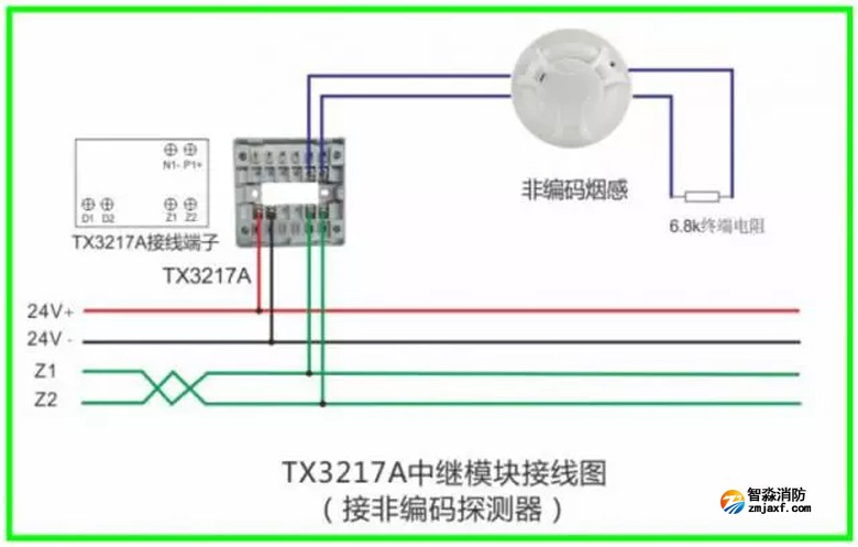 泰和安火災報警產品接線示意圖